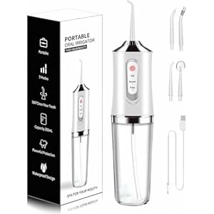 Water-Flosser-Cordless-Teeth-Cleaner Water Dental Flosser with 3 Modes 4 Jets Rechargeable IPX7 Waterproof for Travel Home Braces(White)