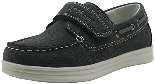 Apakowa Kids Boys Loafers Casual Slip On Boat Shoes (Toddler/Little Kid/Big Kid) (Color : Gray, Size : 10 M US Toddler)