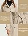 wantdo Women's Waterproof Trench Coat Classic Lapel Outerwear Coat with Belt Khaki Large