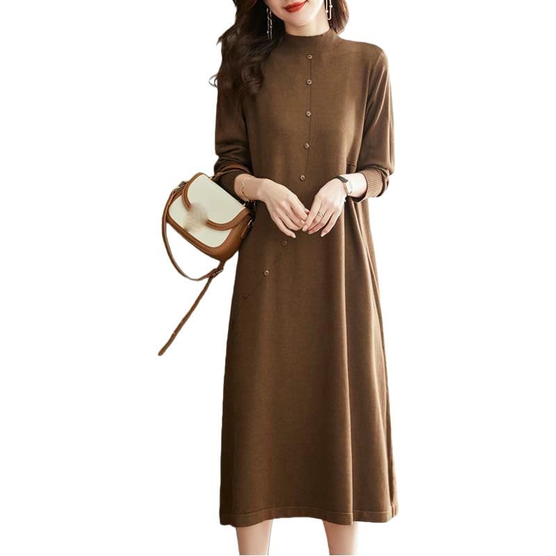 Robe en tricot ample maille douce et coupe fluide longueur genou - 6