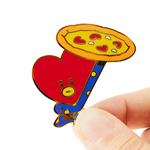 BT21 Bite Collection TATA Character Cute Enamel Lapel Pins Brooch Badge for Backpacks, 2 pcs, Red2