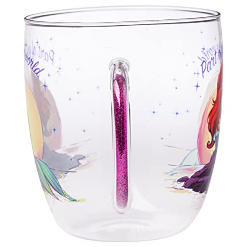 Silver Buffalo Disney Princess Ariel Little Mermaid Part Of Your World Glitter Handle Glass Mug, 14 Ounces #TOP3