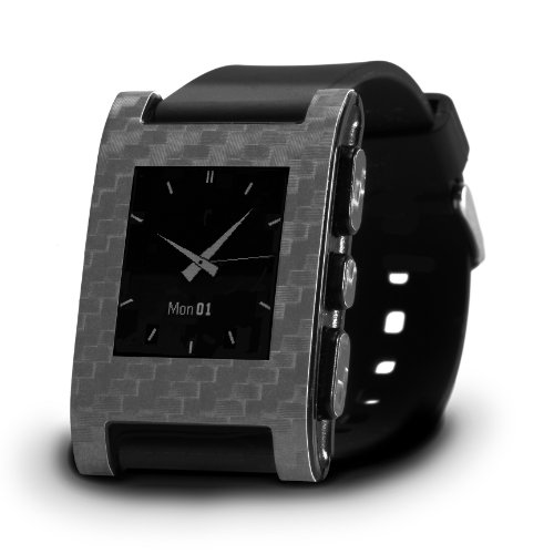 Slickwraps Carbon Fiber for Pebble Watch - Retail Packaging - Gun Carbon Fiber