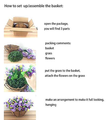 Lopkey Artificial Daisy Flowers Outdoor Indoor Patio Lawn Garden Hanging Basket With Chain Flowerpot,10 Inch Dark Purple #TOP4