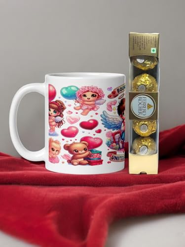Image of Better Gift Flowers Bound by Love Mug, Round Shaped Multicolor Themed Coffee Mugs, Mug for Gifting, Gifting Items for Family, Friends & Closed Ones