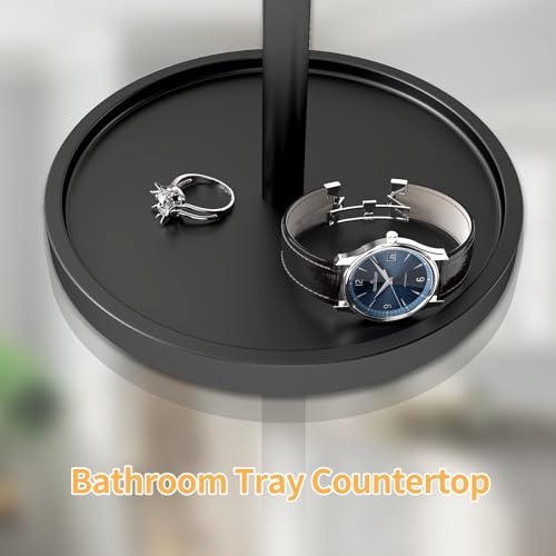 Foto de Toallero de mano para baño, toallero para encimera de baño, cocina, toallero de mano retráctil ajustable en forma de T, 16.5 pulgadas, color negro (imagen 6)