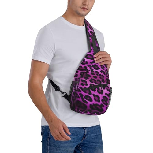 Mochila tipo sling estilo púrpura leopardo para exteriores miniatura 7