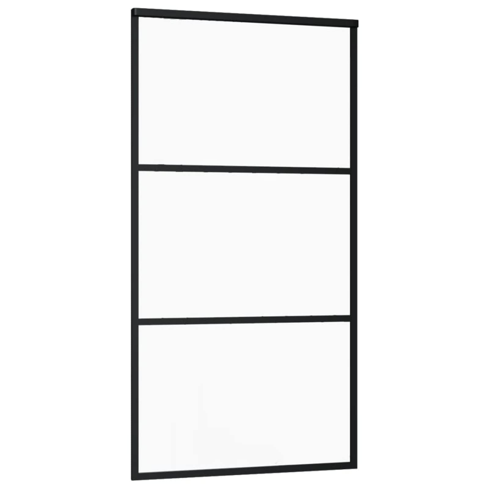 Tidyard Puerta Corredera con Herrajes Puertas Corredizas Entrada Puerta para Baño Salón Sala de Estar Habitación ESG Vidrio y Aluminio 102x205 cm