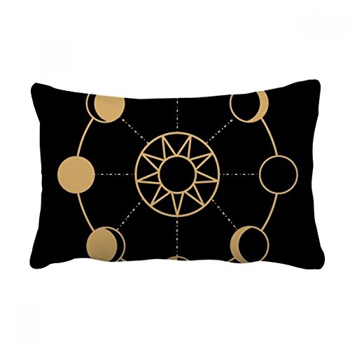 Coussin lombaire motif totem soleil lune oreiller de canapé multicolore 40x60 cm