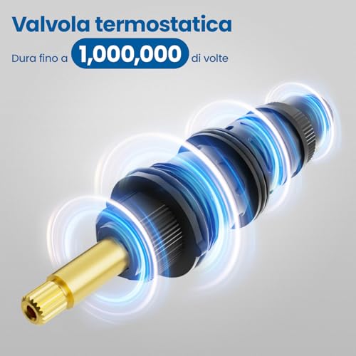 Auralum Miscelatore Doccia, Miscelatore Termostatico Doccia, Rubinetto Doccia Da Muro Con Controllo Costante Temperatura A 38℃, Cromato - 4