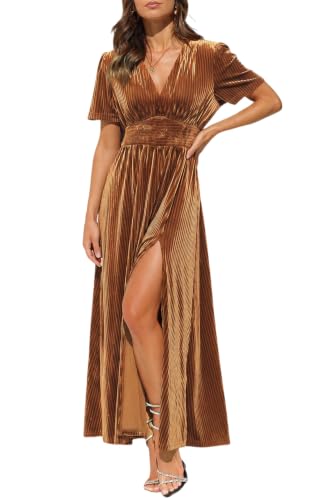 Image of Maxigerui Women's Velvet Maxi Dress Formal Dresses for Wedding Guest Dress