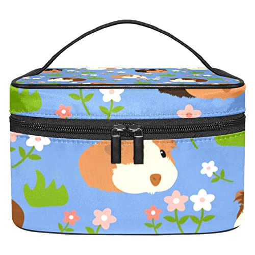 Trousse de maquillage cochon d'inde floral, le cadeau idéal pour femme et fille
