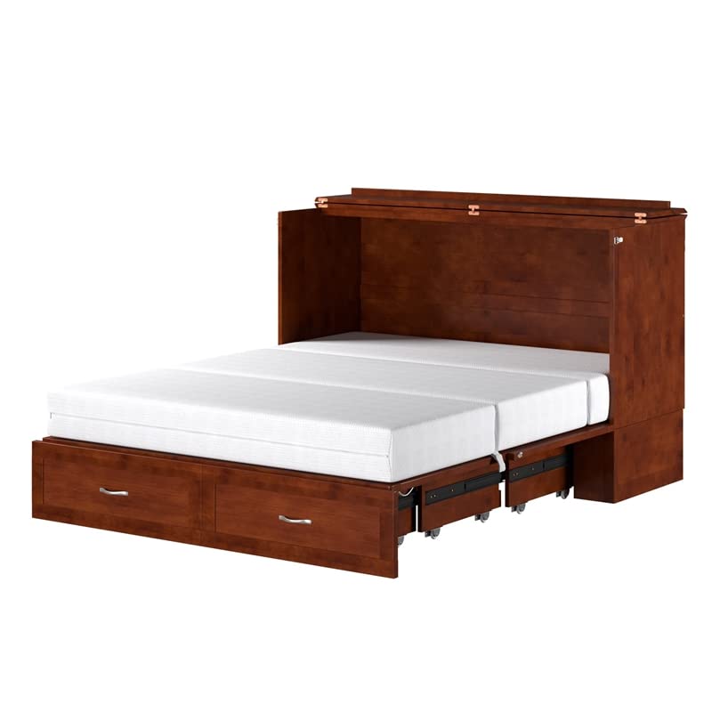 AFI, Hamilton Murphy Bed Chest with 6 inch Memory Foam Folding Mattress