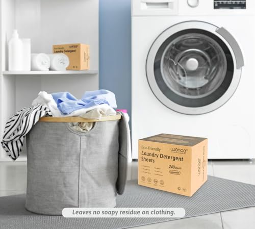 Wenge Laundry Detergent Sheets 240 Sheets Eco-friendly,Travel Laundry Detergent Sheet, Plastic-Free Hypoallergenic Liquidless Washer Sheets for Home Dorm Travel Camping (Lavender Scent)