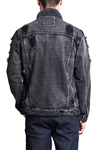 Image of VICTORIOUS Men's Distressed Denim Jacket