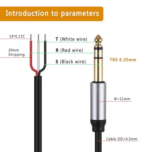 Cable audio 6.35mm Jack macho 2 pack 32cm miniatura 4