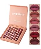 6 colors lip gloss set gift box glaze matte matte liquid non-stick lip gloss Long Lasting Waterproof Lipstick Set-6pcs gift for girlfriend (A B)
