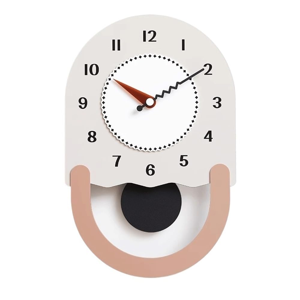 J9V4G6S3B5 Analogue Wall Clock Punch Free Clock Wall for Living Room, Stylish, Simple and Personalized Home Use, Suitable for Hotels, Bars, Restaurants for Room Decoration(White)