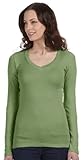 BE Sheer Rib L/S V-Neck (Moss Green) (S)