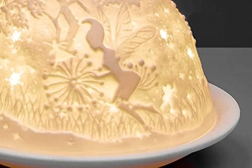 Light-Glow Tealight Candle Holder - Night Fairies LD90044, White, Approx. H8 x Ø12cm or H3.2" x Ø4.7"
