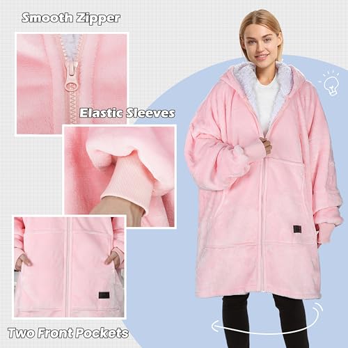 Catalonia Sherpa Wearable Blanket Hoodie – Oversized Microfleece & Sherpa — view 3