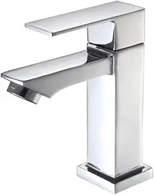 Torneira Banheiro Luxo Quadrada 1/4 Volta Inox Aço Cromada