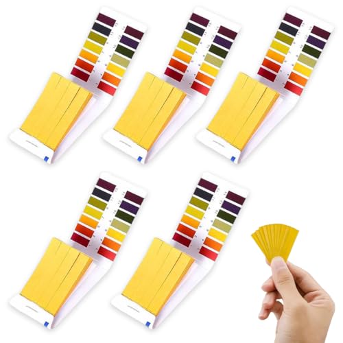 Bandelette pH, 400 Bandelettes de Test de valeur pH, plage de mesure 1-14, papier de test tournesol pour la aquariums salive Eau Test de sol (5x pack de 80)