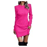 Weihnachtskleid Damen Lange Ärmel V-Ausschnitt Tunikakleid Hohe Taille Mini Brautjunfernkleid Elegant Abendkleid Stretch Samtkleid Bodycon Minikleid Warm Partykleid Weihnachtskleid