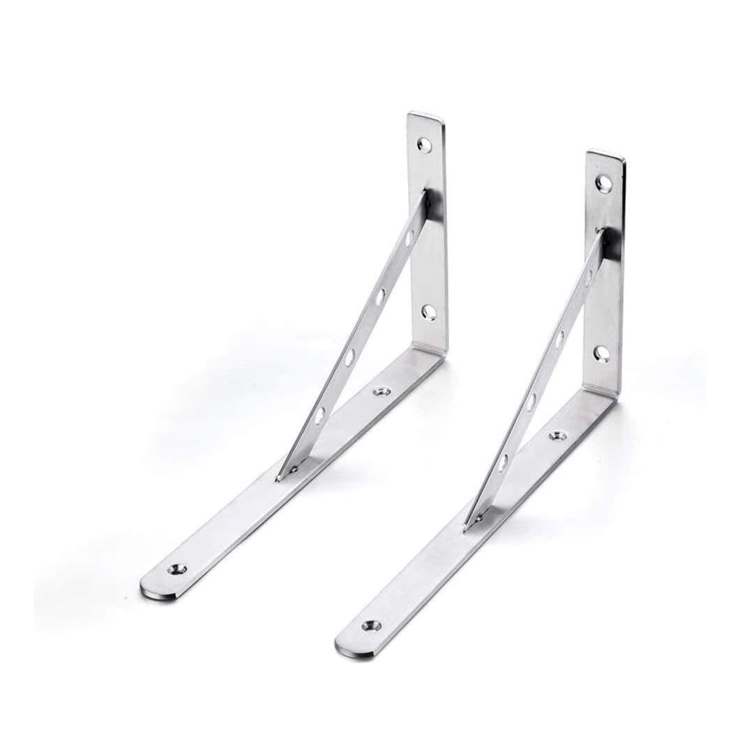 NGDFGR Kdlk Wall Shelf Brackets Supports Heavy Duty 2Pcs Shelf Brackets Wall Mounted Shelf Support Corner Brace Right Angle Bracket Floating Shelves For Bathroom Kitchen Balcony,10inch(25cm)