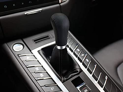 Lunsom Leather Car Shifting Head Type R Alloy Most Car Gear Shift Lever Knob Shifter Stick Handle Heads Fit Most Transmission Manual Vehicle (Black) #TOP2