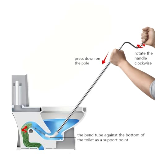 Telescopic 304 Stainless Steel Toilet Drain unclogger,Extended to 1.5m,Protect toilet glaze,Remove dry stool hair blockage,Drainage spiral drill,Drain Snake for Toilet (M1) by Naiersite - Used condition - Image 9