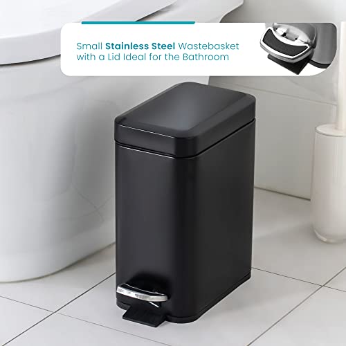 Conjunto de basureros para cocina y baño de acero inoxidable miniatura 4