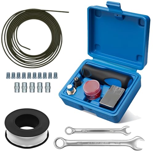 11tlg Bremsleitung Bördelgerät für DIN Bördelungen mit 4 75 mm Bremsleitungs Bördelgerät-Satz 10 Schraubverbindungen + 5 Anschlüsse + PTFE Dichtungsband für Brems- Bzw Hydraulikleitungen Verwendet