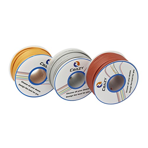 CBAZY Hook up Wire (Stranded Wire) 18 Gauge Flexible Silicone Wire 18AWG 15M (49 Feet) Electrical Wire Grey+Brown+Orange