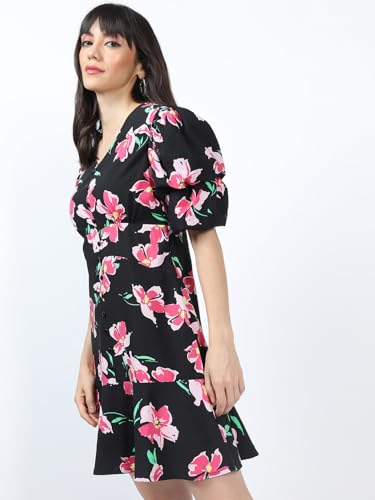 Image of Tokyo Talkies Women's Short Sleeves V-Neck Printed Dresses | Stylish Dresses | Casual Dresses