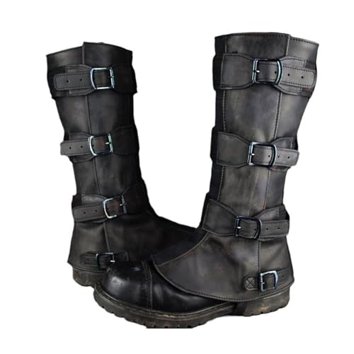 NICENEEDED Stiefelüberzüge Aus PU Leder Für Kostüme Verstellbare Bein Und Stiefelüberzüge Mittelalterliche Beinschützer Für Cosplay Zubehör