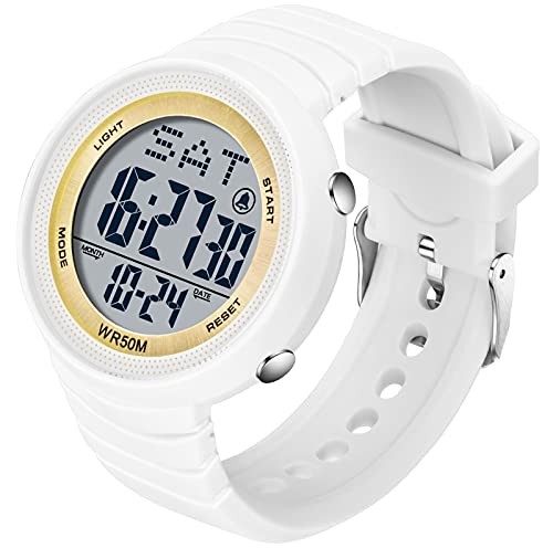 findtime Watches for Women Digital Watches Waterproof Alarm Stopwatch Electronic LED Backlight Silicone Strap Wrist Watch Large Number Large Face Ladies Watch