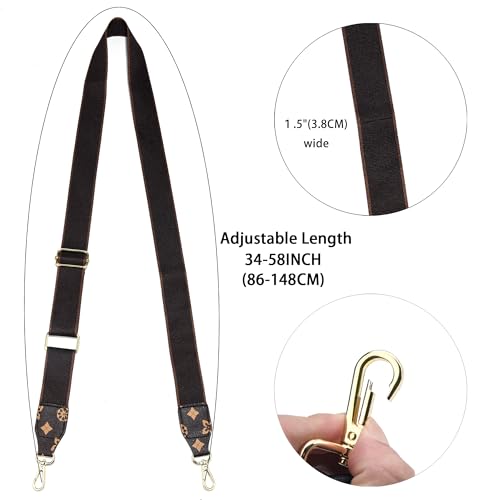 Image of Purse Strap Wide Replacement Crossbody Bag Straps, 1.5 inch Canvas Handbag Shoulder Strap, Adjustable Tote Belt(Gold Hardware