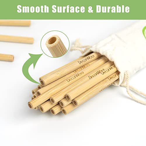 Decorwoo 20 Pack Reusable Straws, 7.8 Inch Bamboo Straws Bpa Free, Biodegradable Wooden Straws Alternative To Plastic Straws, Include Cleaning Brush And Travel Pouch #TOP1