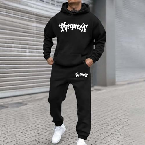 Sweat à capuche ensemble homme imprimé lettres XL noir
