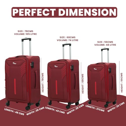 Image of Arrow Soft Expandable Luggage Trolley Bag Set 2 | 360 Dual Spinner Wheels | Expandable & Anti-Theft, Aviation Grade Aluminium Telescopic Handle, Durable Twill Material