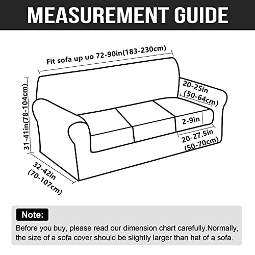 Jian Ya Na 4 Piece Stretch Sofa Slipcover For 3 Cushion Couch, Floral Printed Couch Cover With Individual Cushion Covers, Elastic Soft Sofa Cover Furniture Protector For Living Room (Large, Flower-C) #TOP1