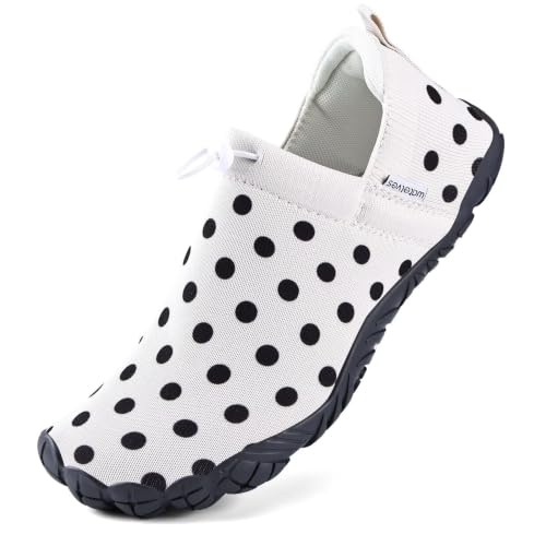 Image of WateLves Water Shoes Womens Mens - Comfortable Lightweight Striped Pattern Barefoot Shoes for Beach Swim Pool Yoga Boating Water Aerobics