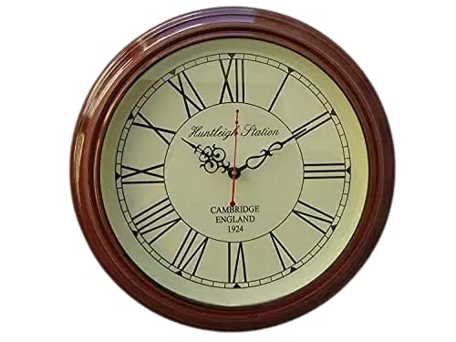 S.K GLOBAL Antique Style Luxury Decorative Design Wall Clock Best Gift for Sister and Brother Rakhi Gift for Home décor Living Room Hall Office Bedroom Fancy Stylish Antique Wooden Watch Hand Made Multicolour Wooden Wall Clock