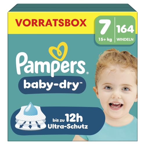 Pampers Baby-Dry Größe 7, 164 Windeln, 15kg+