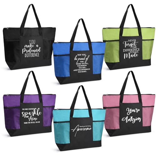 Paterr 6 Pcs Appreciation Gift Thank You Tote Bags Patient Access Gifts Staff Appreciation Gifts for Coworkers Teacher Nurse (Colorful)