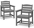 SERWALL Patio Dining Chair Set of 2, Gray
