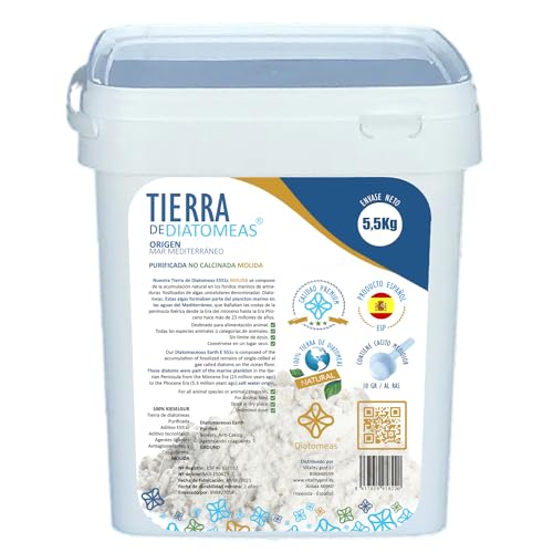 Tierra de Diatomeas E551c – Molida   Aditivo Tecnológico para Alimentación Animal – Cubo de 5,5kg