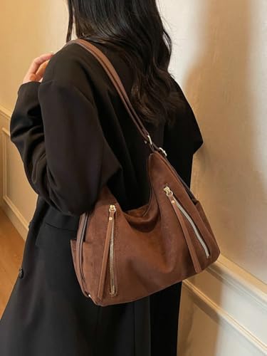 Slouchy Suede Hobo Bags Women Cute Underarm Shoulder Bag Crescent Crossbody Purses Travel Satchels Backpack Tote Handbag 20252