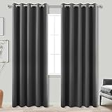 KOUFALL Grey Wide Curtains for Windows,Extra Width 60 x 84 Inch Long,100% Blackout Curtain Blinds for Bedroom Living Room,5 x 7 5x7 FT,Dark Gray